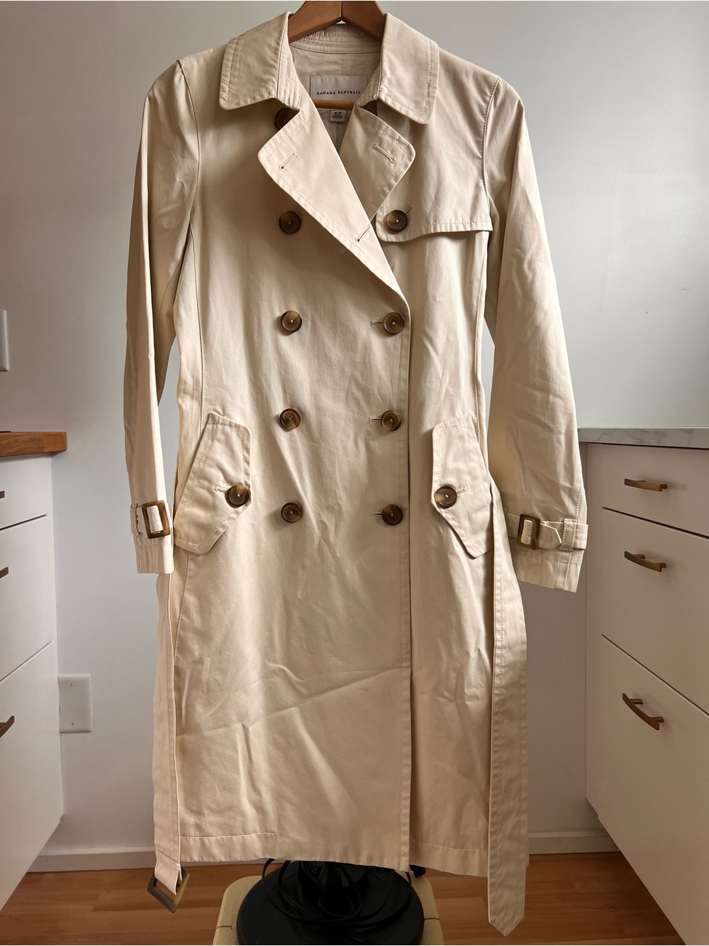 Banana Republic Beige Double-Breasted Trench Coat